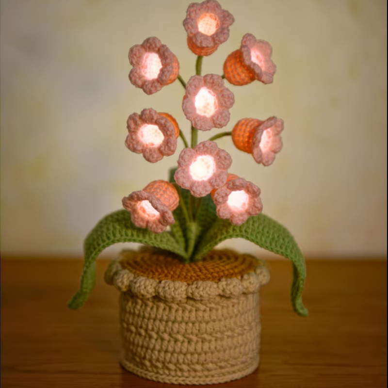 Hand crocheted Potted Bell Orchids