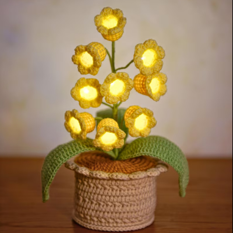 Hand crocheted Potted Bell Orchids