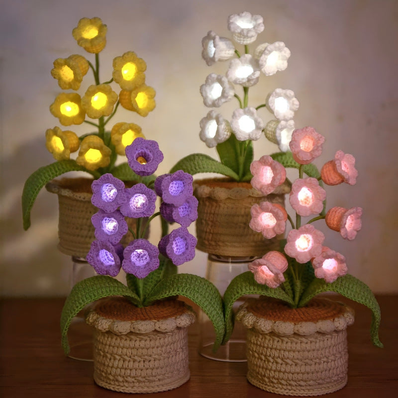Hand crocheted Potted Bell Orchids