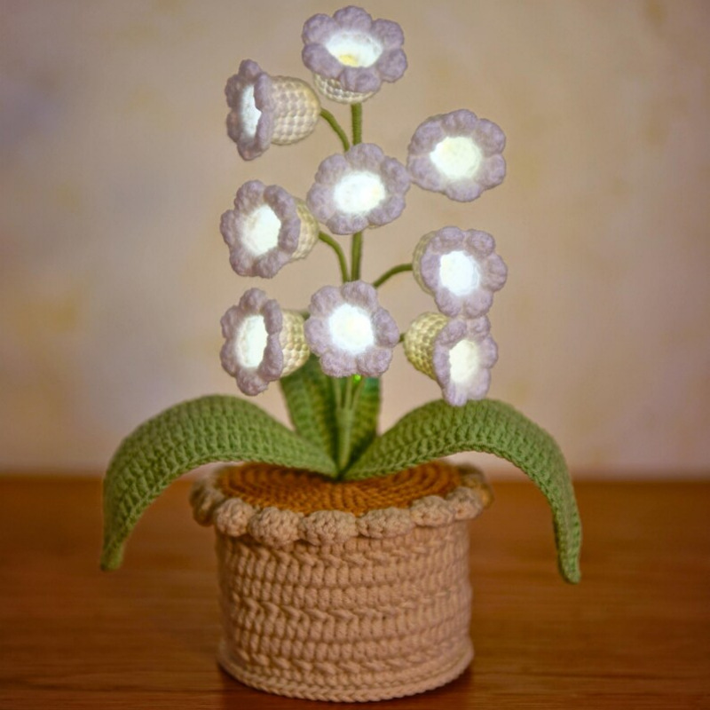 Hand crocheted Potted Bell Orchids